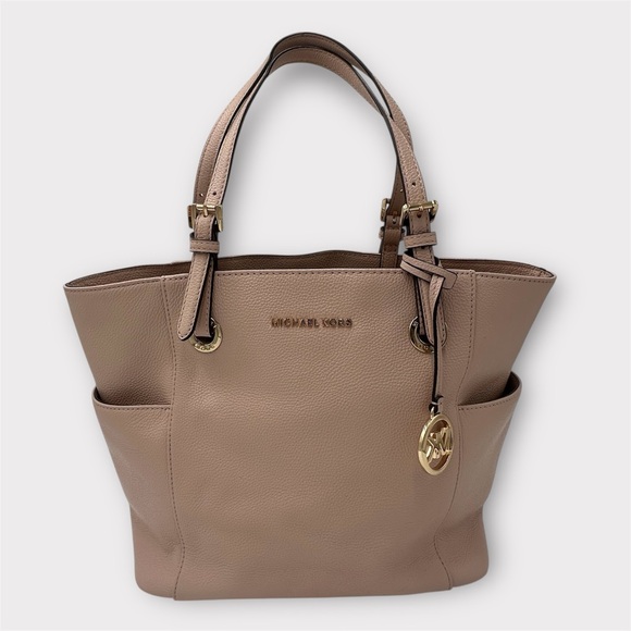 Michael Kors Handbags - Michael Kors Light Taupe Leather Tote with Gold Hardware
